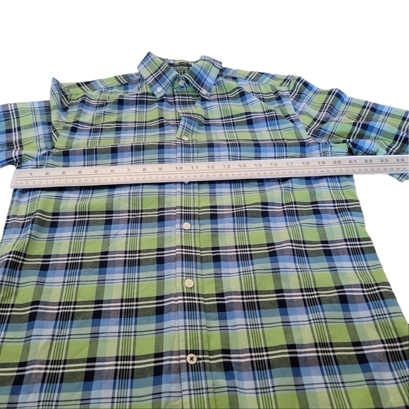 St. John's Bay Grn/Blk Plaid SS Shirt Sz S - Picture 5 of 8